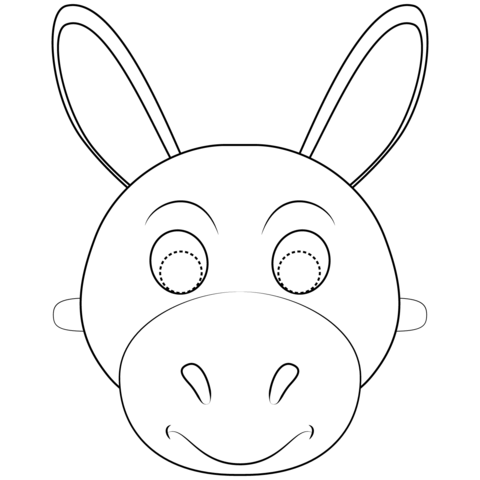 Donkey Mask Coloring Page